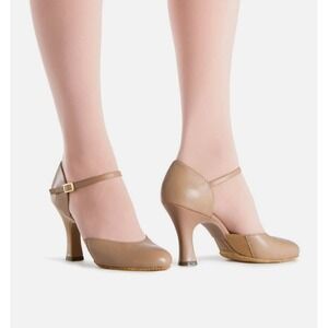 Bloch Women's Tan Leather Ankle Strap Dance Shoes Heels Size 8.5B S0394L